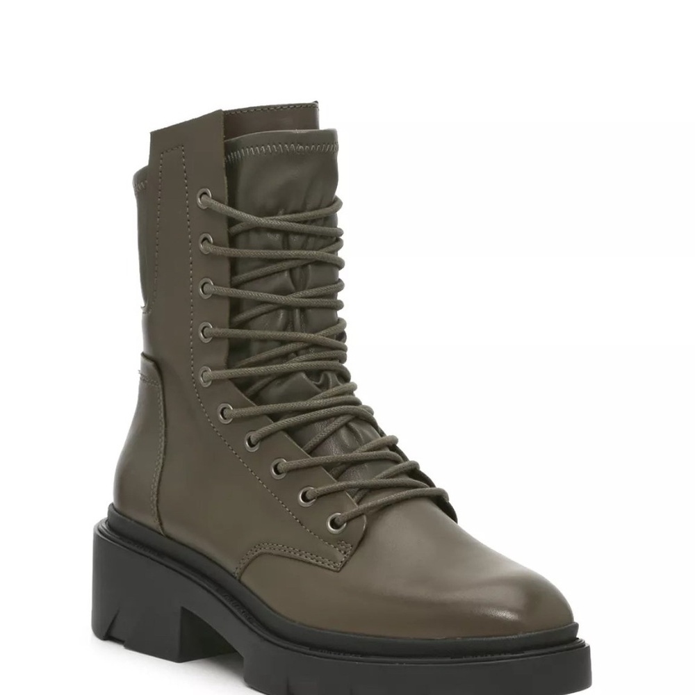 🔥OBO🔥Olive Leather Lace-up Boots